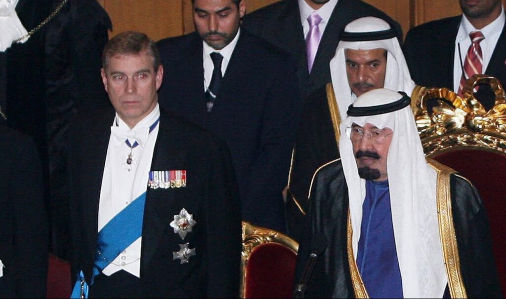 Prince Andrew rushed to Saudi Arabia after King Abdullah (right) lost his brother Nayef. (Photo: Getty)