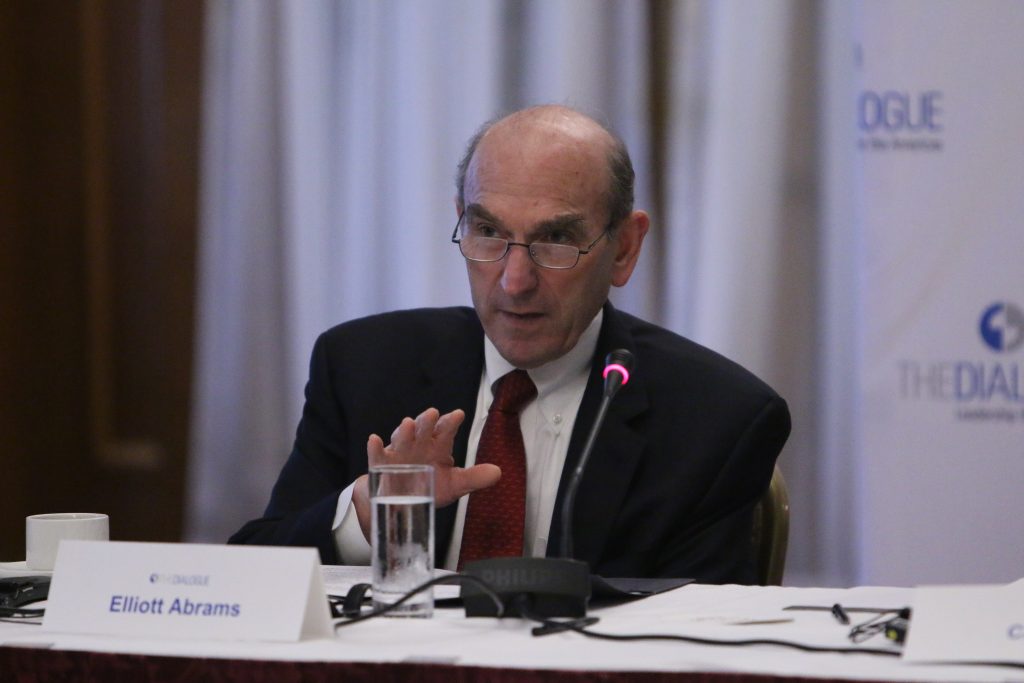 Elliott Abrams, a US official under Reagan and Trump, sits on the board of the NED. (Photo: Inter-American Dialogue) 