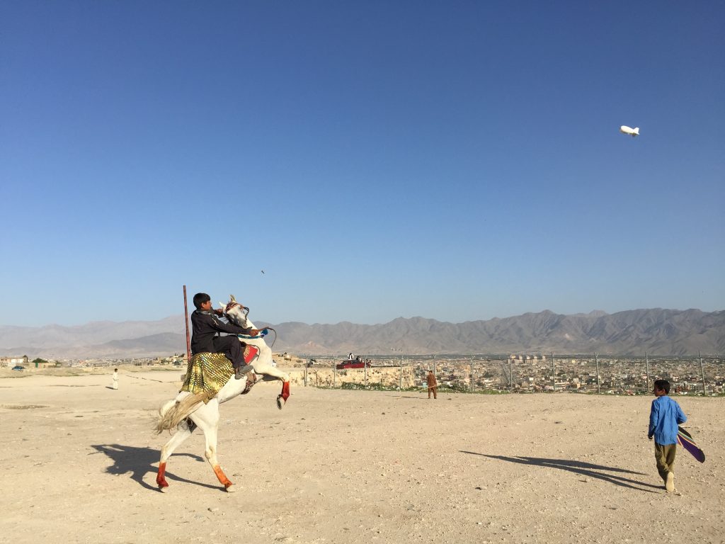 A US surveillance blimp hovers over Kabul 24/7 to monitor the entire population in 2015. (Photo: Antony Loewenstein)