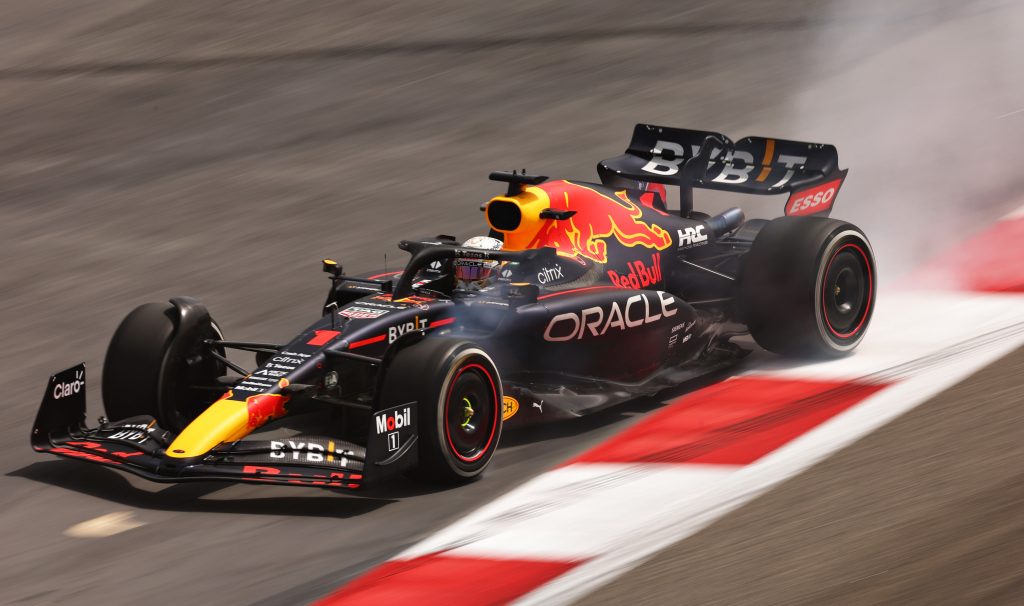 Max Verstappen tests his new Red Bull car in Bahrain. (Photo: Lars Baron / Getty)