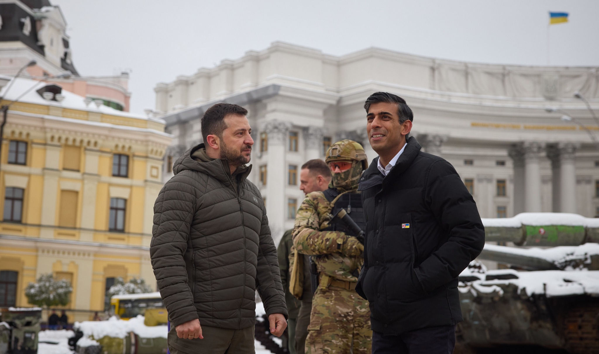 Zelensky and Sunak meet in Ukraine. (Photo: Handout / Ukrainian Presidency)
